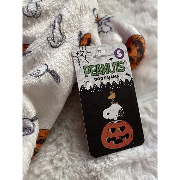 Peanuts SNOOPY Charlie Brown Halloween Trick Or Treat Velvet DOG PAJAMAS Size S - Picture 3 of 14
